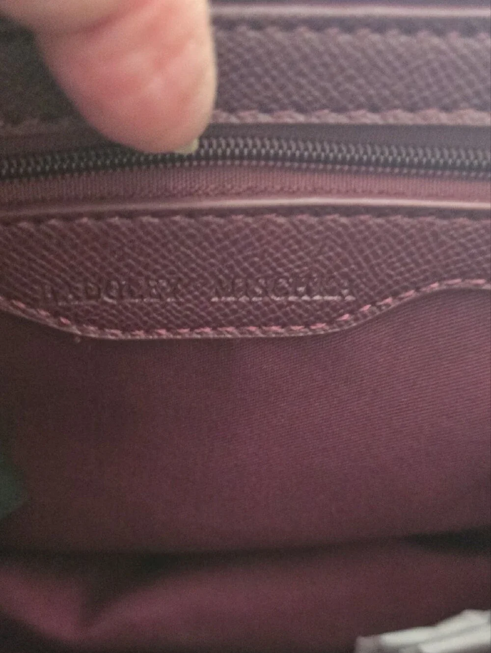 Badgley Mischka Burgundy Studded Chain-Accent Satchel